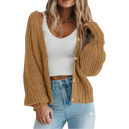 Cardigan en maille épaisse pour femme avec détails en bouton et coupe ample Chic und Stil