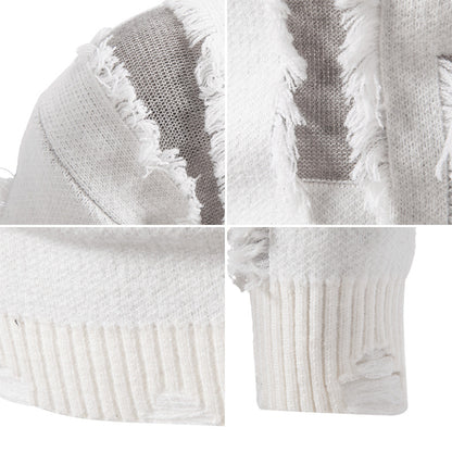 Modern knitted sweater for men with trendy fringes and a unique design Chic and Style