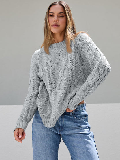 Pull en tricots épais pour femmes avec motif ondulé et coupe ample Chic und Stil