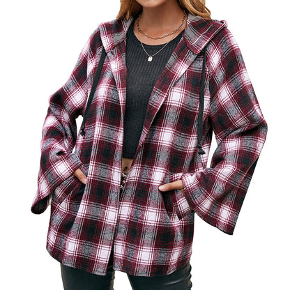 Dames Carre Overshirt veste au style décontracté avec capuche et manches larges Chic und Stil