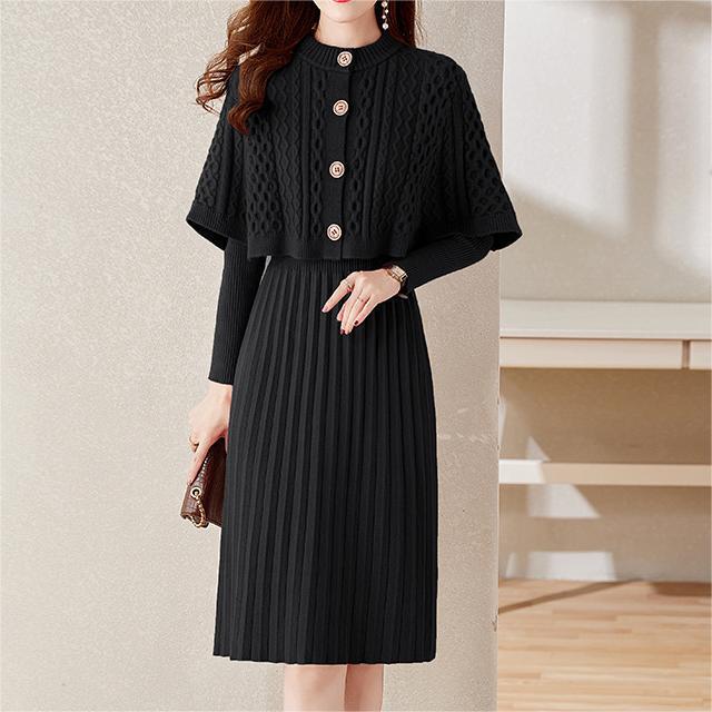 Robe en tricot élégante pour femmes avec boléro amovible Chic und Stil