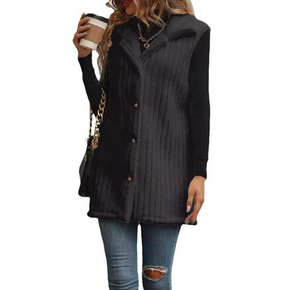 Dames élégante et confortable teddy jacket avec patte de boutonnage Chic und Stil