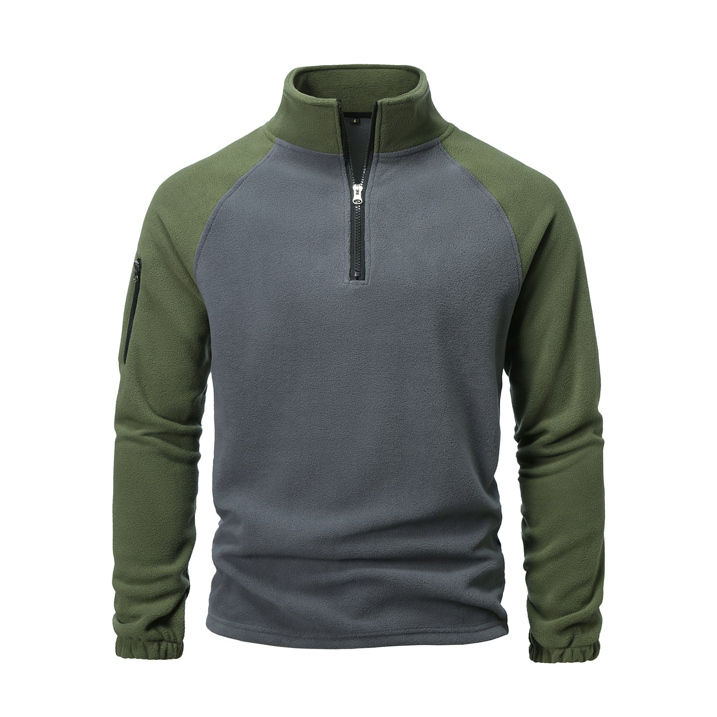 Men's fleece pullover with half-zip and practical pocket design Chic and Style
