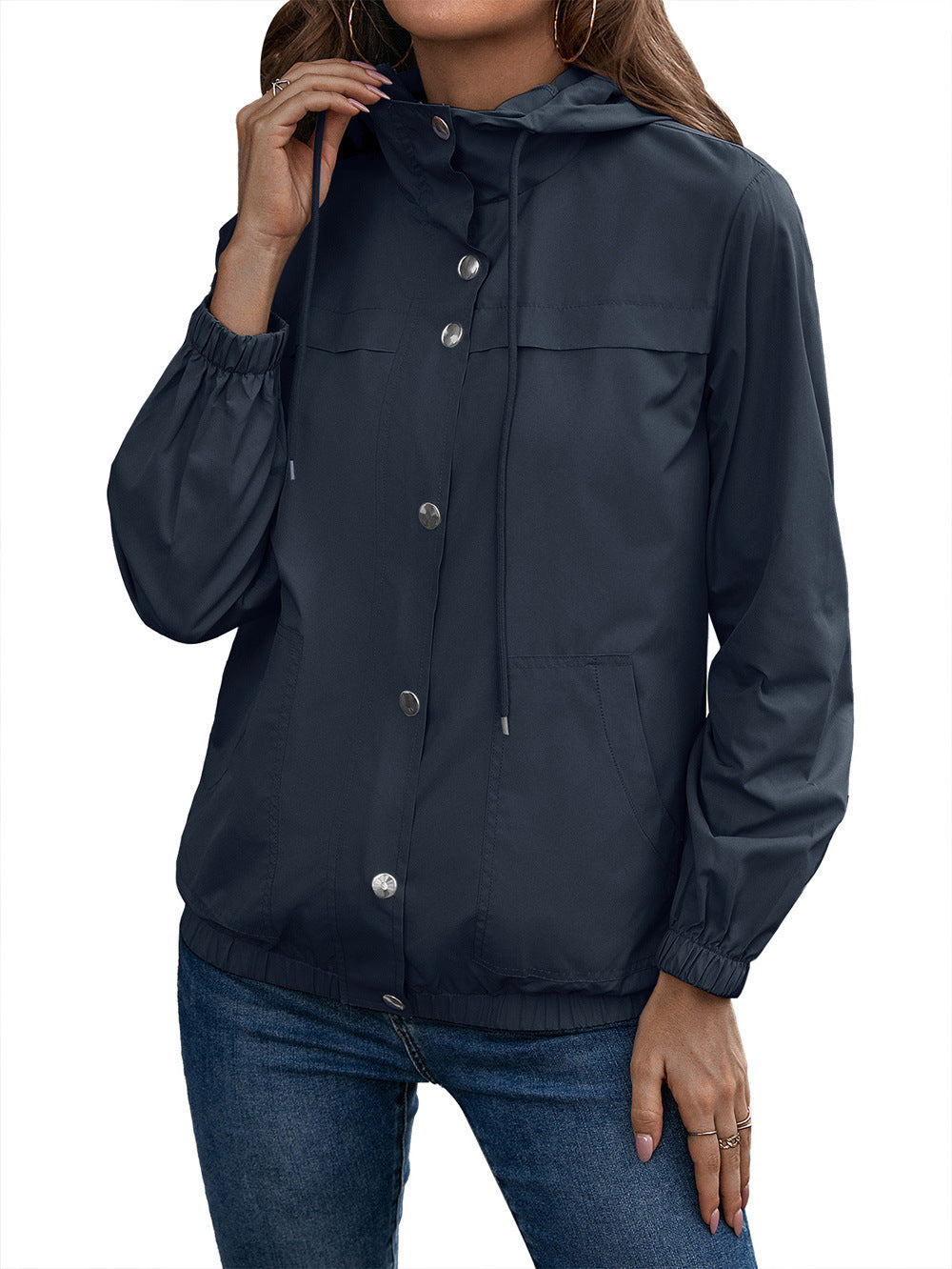 Functional jacket for women with hood and elastic cuffs Chic and Style