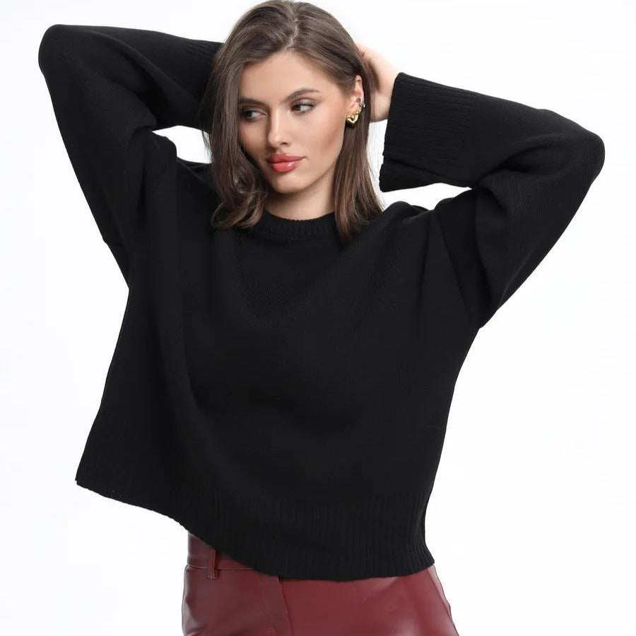Dames Pull ample confortable avec motif côtelé texturé Chic und Stil
