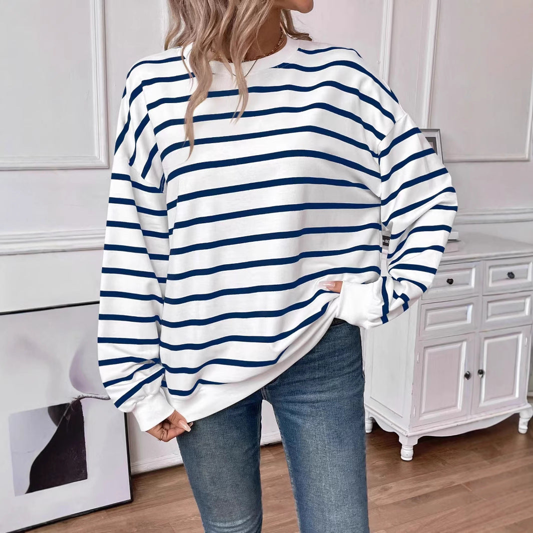 Dames pull décontracté avec motif rayé moderne Chic und Stil