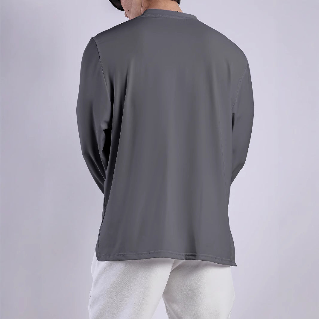 Functional long-sleeve shirt for men with high collar and zipper Chic und Stil