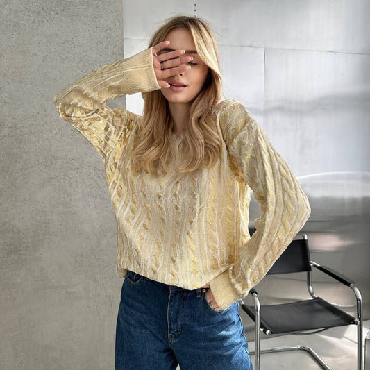 Pull en grosse maille pour femmes avec motif de tressage détaillé et coupe oversize Chic und Stil