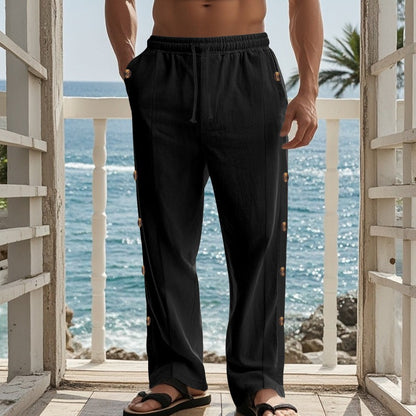 Casual beach pants for men with side snap buttons Chic and Style