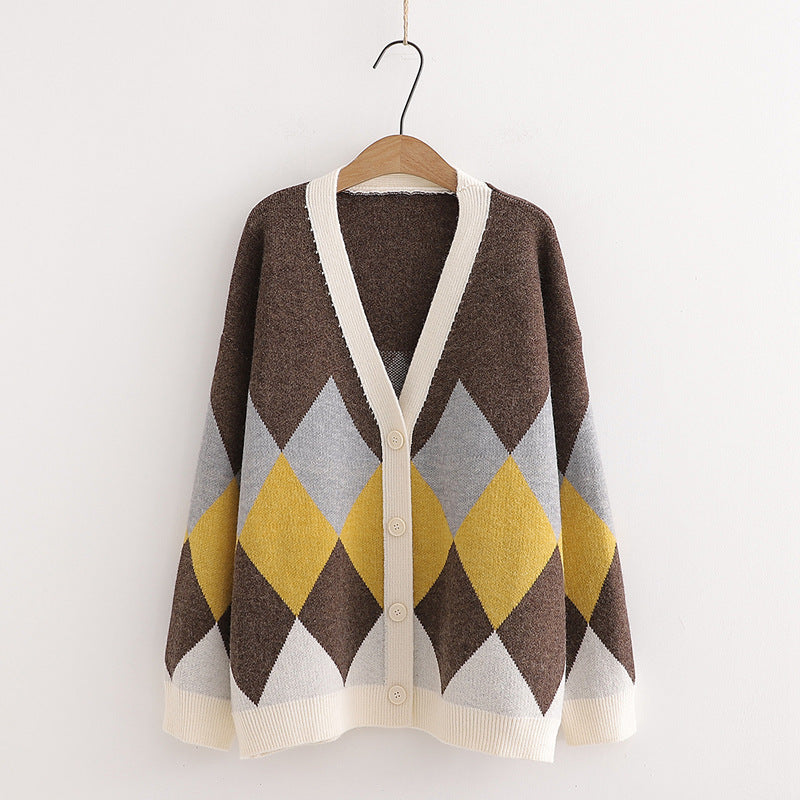 Dames gilet en tricot élégant avec des motifs en losanges attrayants Chic und Stil