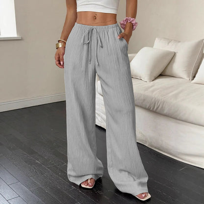 Loose linen pants for women with elastic waist and practical pockets Chic and Style
