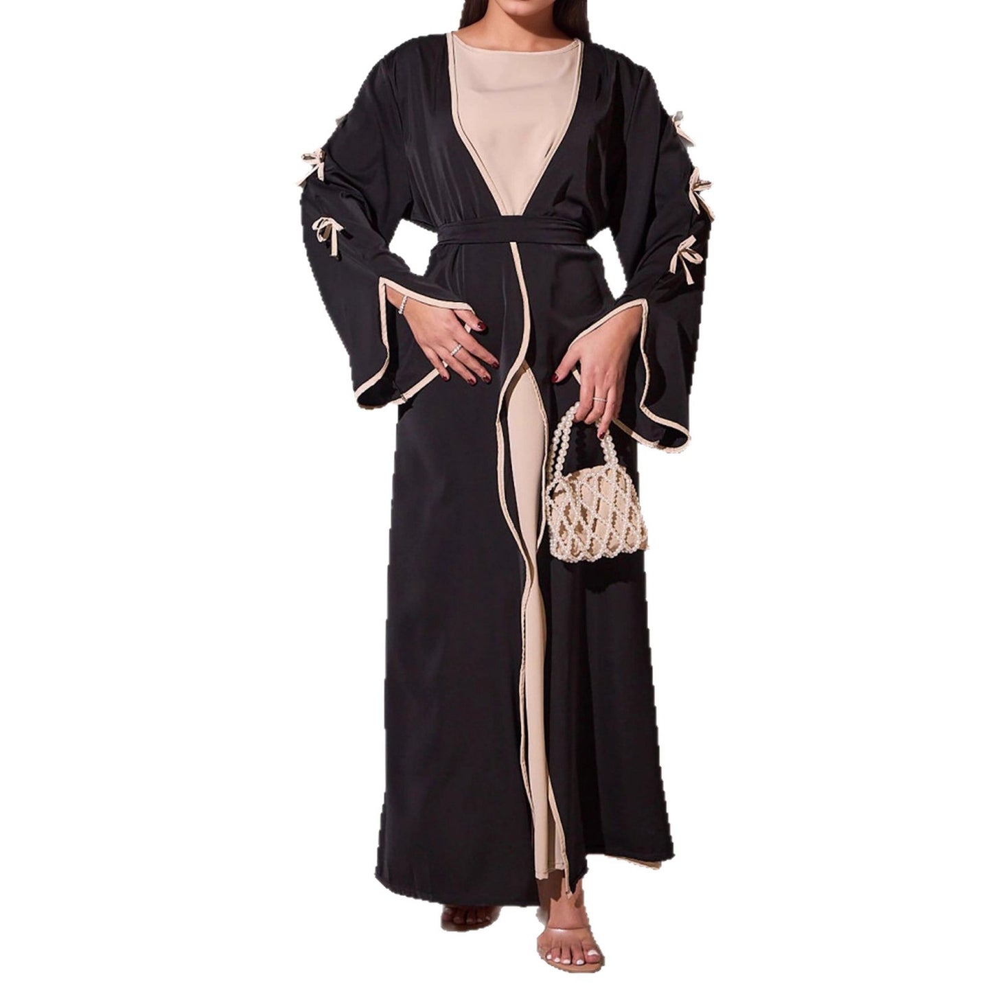 Robe maxi femme avec des détails de nœud élégants et une coupe fluide Chic und Stil