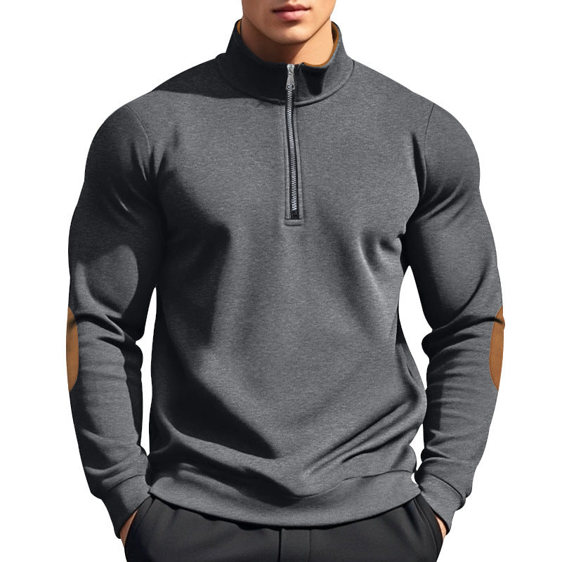 Sporty pullover for men with high collar and zip Chic und Stil