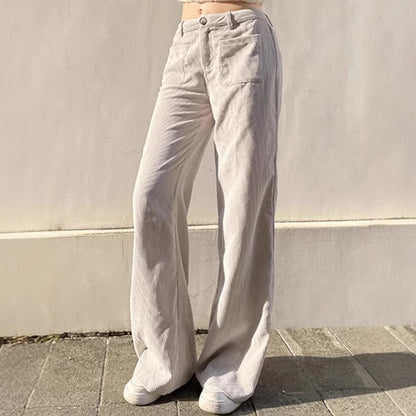 Comfortable and elegant corduroy pants for women with flared leg Chic and Style