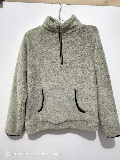 Pull en polaire douillet pour femmes avec col haut et fermeture éclair Chic und Stil