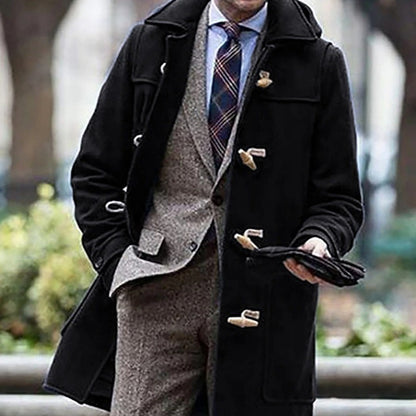 Men’s Wool Duffle Coat mit Classic Cut & Wooden Buttons | Chic und Stil