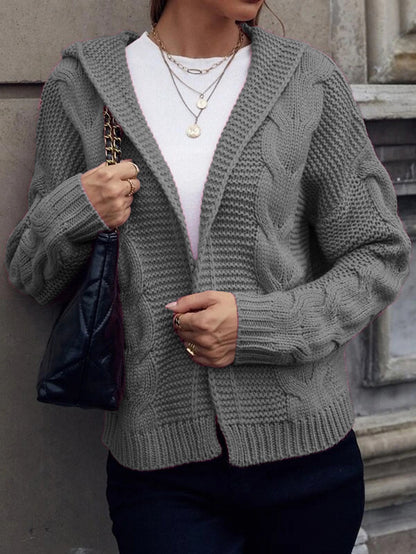 Dames cardigan avec capuche et motif en macramé Chic und Stil