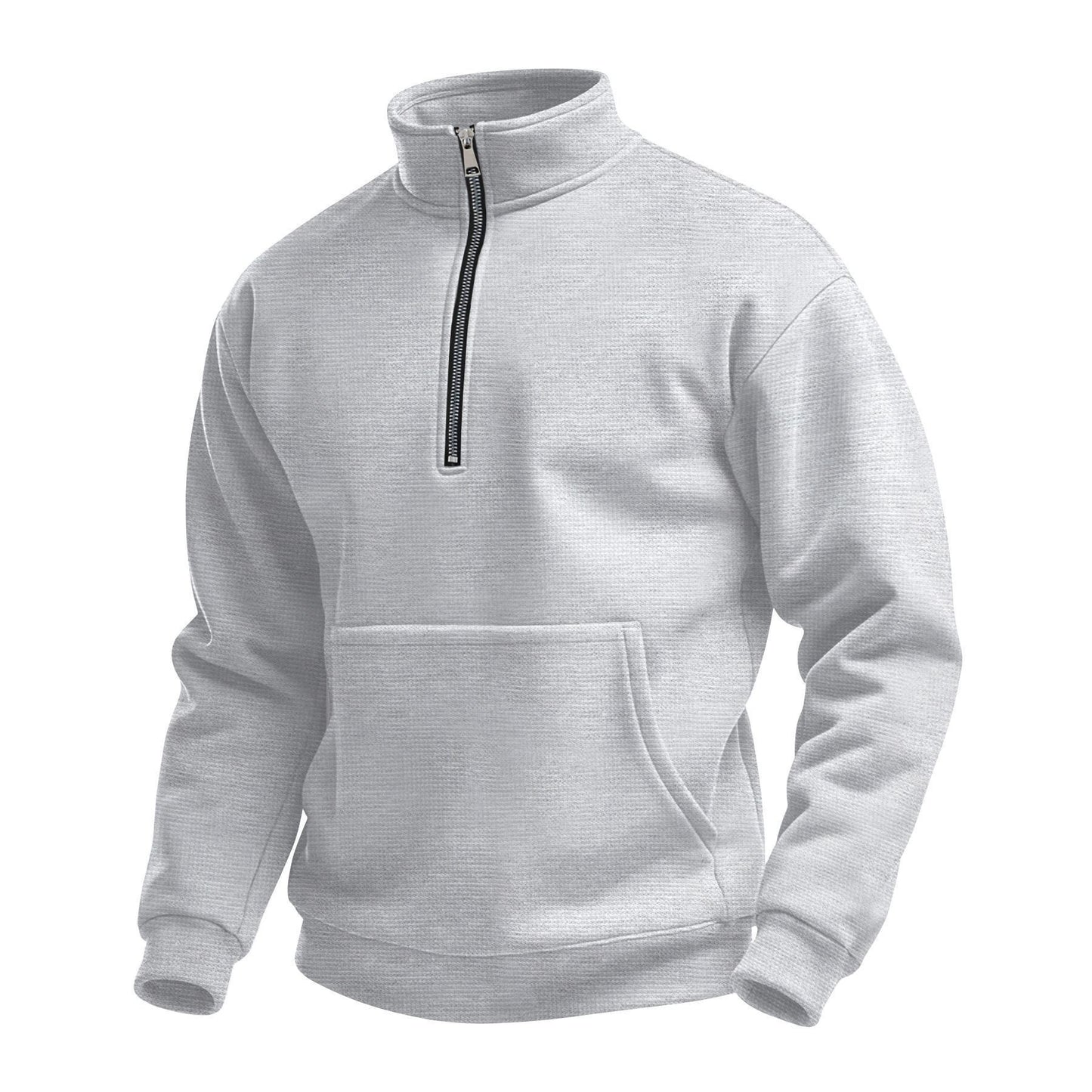 Men's fleece pullover with high collar and practical pockets Chic und Stil