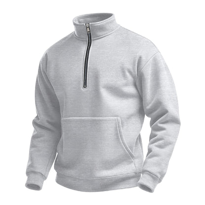 Men's fleece pullover with high collar and practical pockets Chic und Stil