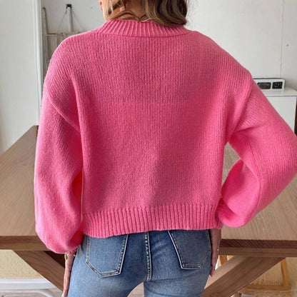 Dames cardigan confortable avec détail de bouton perlé Chic und Stil