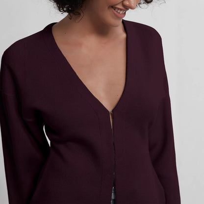 Dames élégante gilet à col en V et fermeture à boutons Chic und Stil