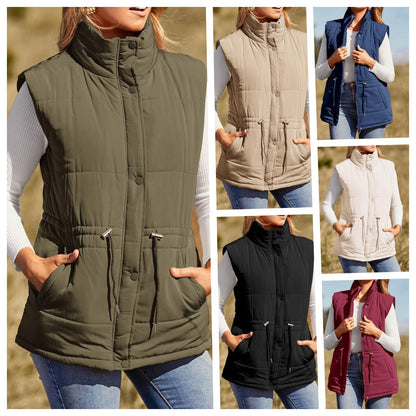 Dames doudoune sans manches avec col haut et poches zippées pratiques Chic und Still