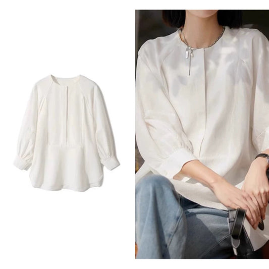 Blouse à manches bouffantes élégante pour femmes Chic und Stil 1750847267