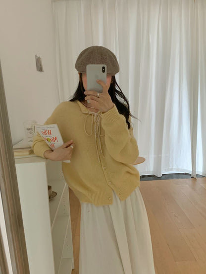 Cardigan en tricot décontracté pour femmes avec cordon de serrage et structure fine Chic und Stil