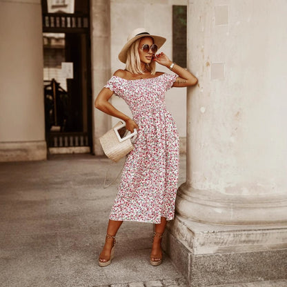 Robe maxi florale pour femmes avec bretelles réglables Chic und Stil