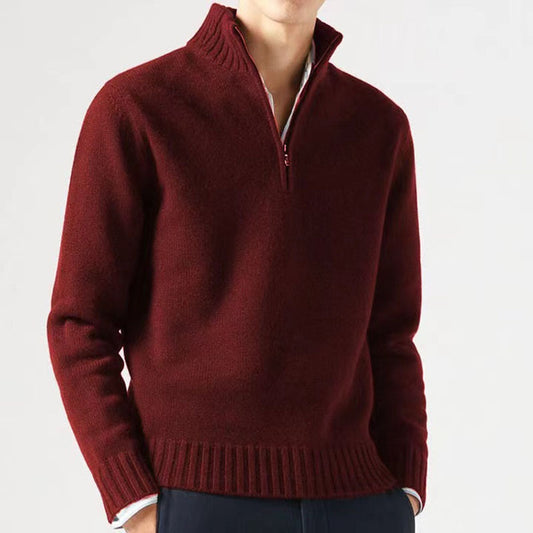Pull homme avec col haut et fermeture éclair moderne Chic und Stil
