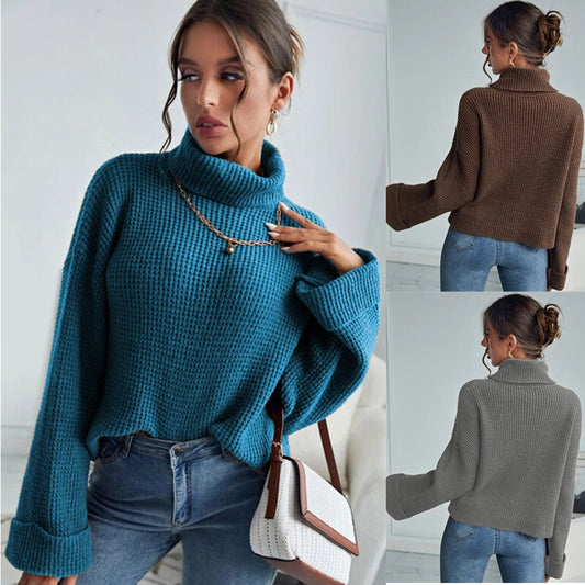 Pull oversized pour femmes avec col haut et design structuré Chic und Stil
