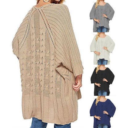 Dame poncho en tricot à coupe ample et motif structuré tendance Chic und Stil