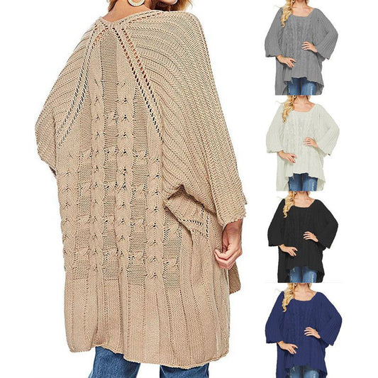 Dame poncho en tricot à coupe ample et motif structuré tendance Chic und Stil