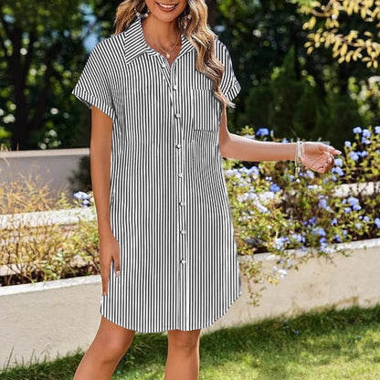 Robe chemise décontractée à boutons pour dames Chic und Stil