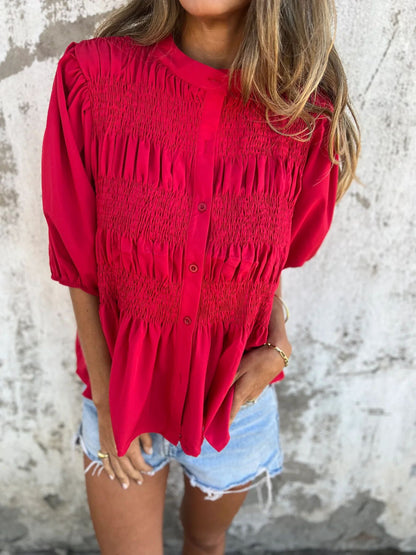 Blouse femme avec fronces et boutonnière Chic und Stil