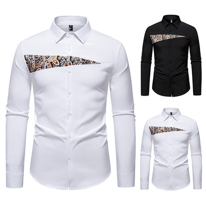 Chemise à manches longues tendance pour hommes avec détails en motif Paisley Chic und Stil