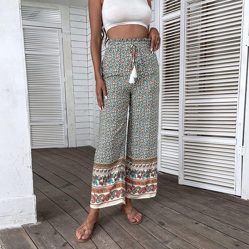 Women Wide Pants Floral Bohemian Chic and Style