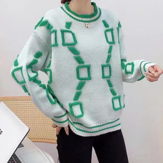 Pull femme à la mode avec motif créatif et coupe décontractée Chic und Stil