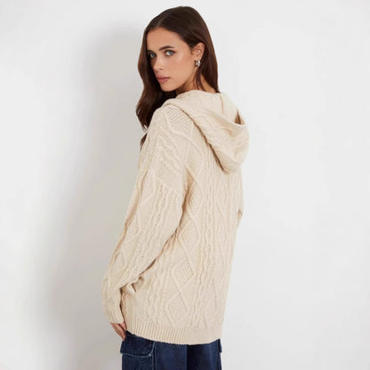 Dames cardigan avec capuche et fermeture éclair Chic und Stil