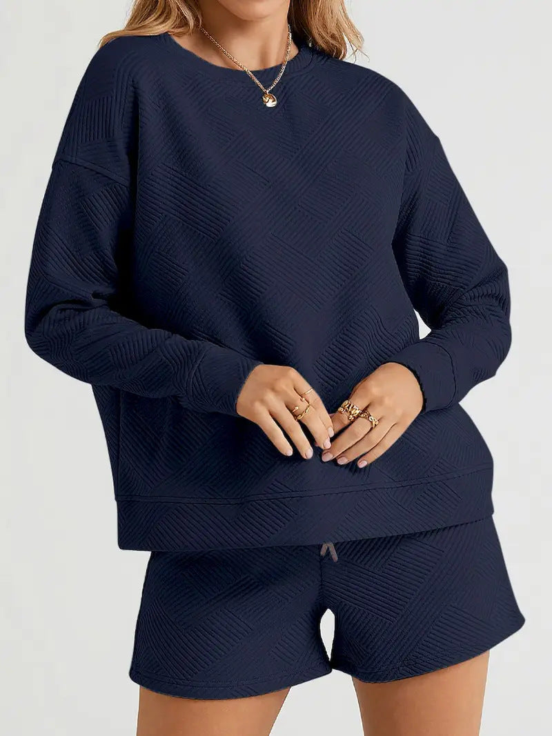 Ensemble de sweat-shirt décontracté et de shorts pour dames Chic und Stil