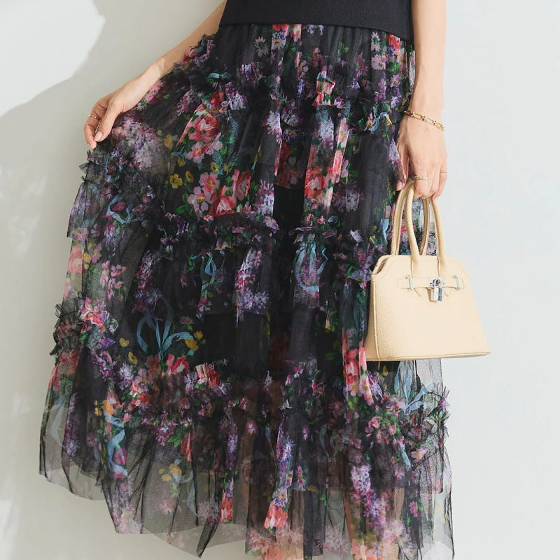 Jupe maxi fleuri Chic und Stil pour femmes