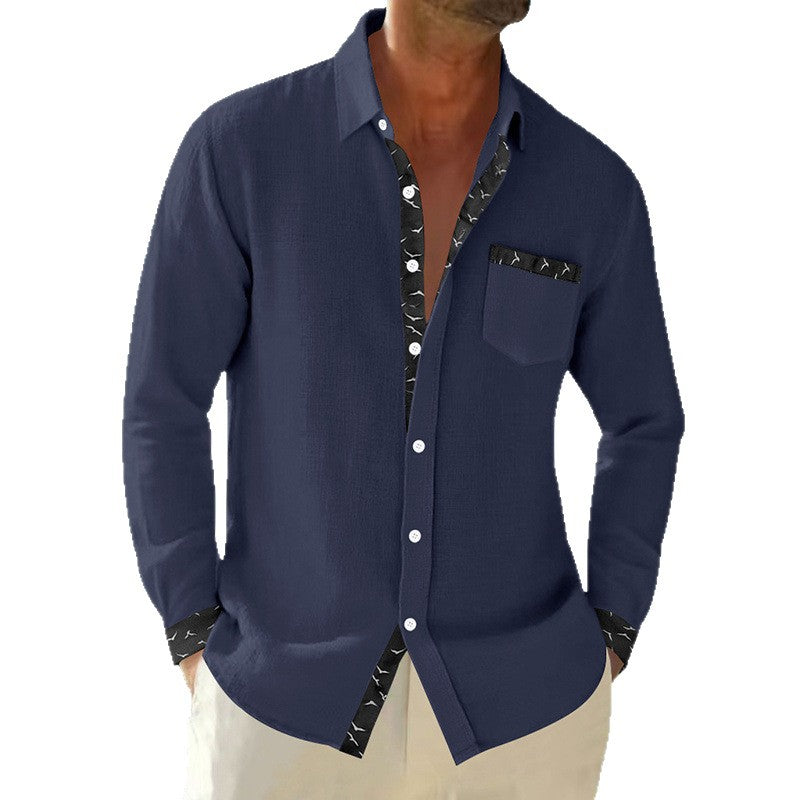 Chemise décontractée à manches longues pour hommes avec col tendance et poche poitrine Chic und Stil