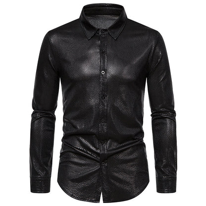 Chemise élégante pour homme en matériau brillant avec une coupe moderne Chic und Stil