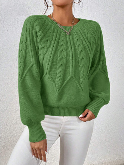 Pull en tricot pour femmes avec motif en torsades et manches larges Chic und Stil