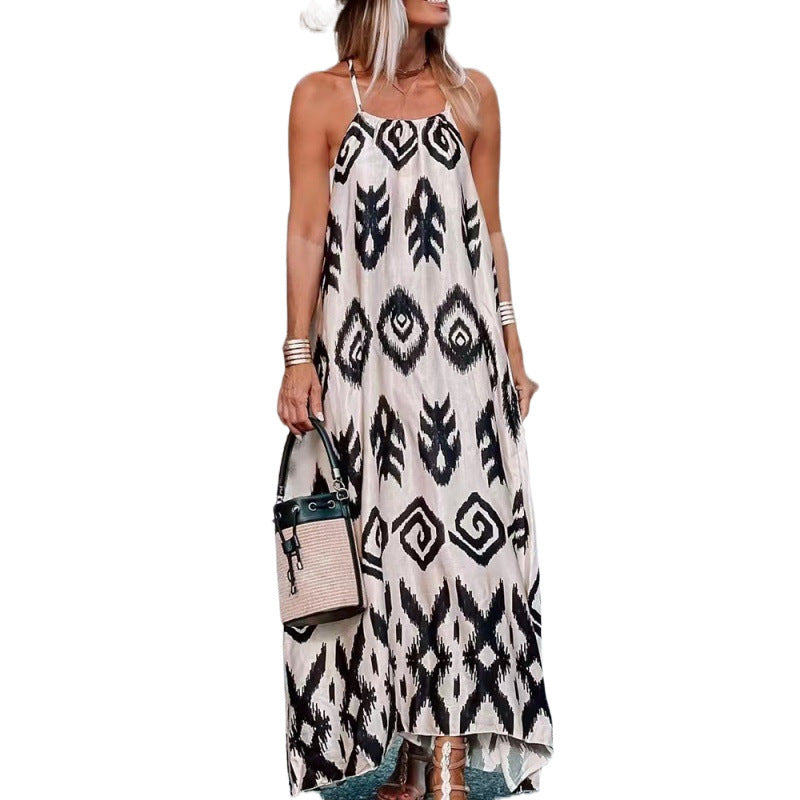 Robe maxi imprimée bohème pour femmes Chic und Stil