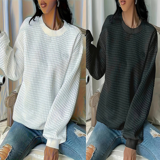 Pull femme avec design en gaufre texturé et coupe décontractée Chic und Stil