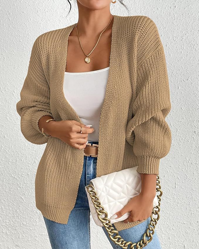 Dames cardigan décontracté avec des manches oversize et un décolleté en V Chic und Stil