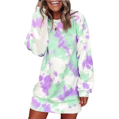 Robe sweat décontractée pour femmes avec motif batik unique Chic und Stil