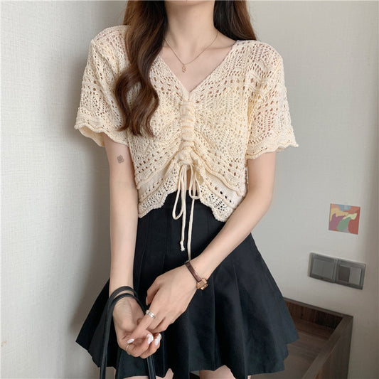 Femme pull tricot avec fronces décoratives Chic und Stil
