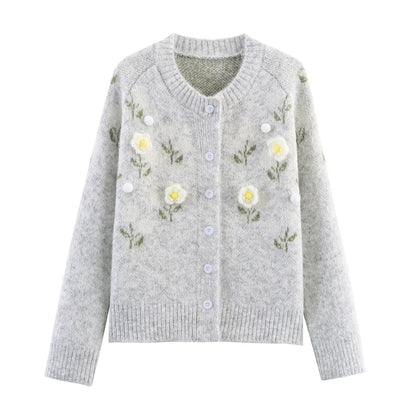 Dames cardigan avec design floral et boutons Chic und Stil